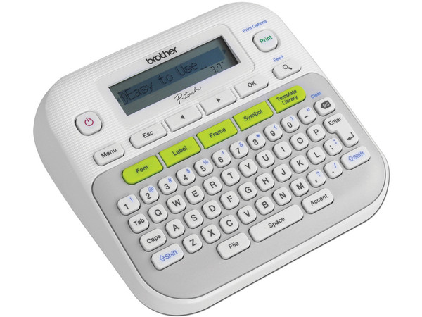 Rotuladora Brother PT-D210, Soporta Cintas laminadas de hasta 12mm.