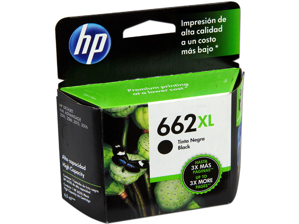 Cartucho de tinta HP 662XL negra Original (CZ105AL).
