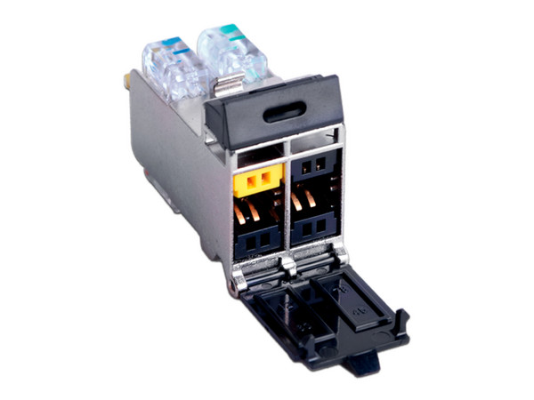 Jack Siemon TERA Cat7A, con puerta protectora, para aplicaciones de servicios compartidos, Color Negro.