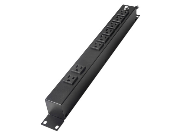 PDU Barra horizontal multicontacto LinkedPro HTCM-1U  con 8 salidas para montaje en rack de 19". Color Negro