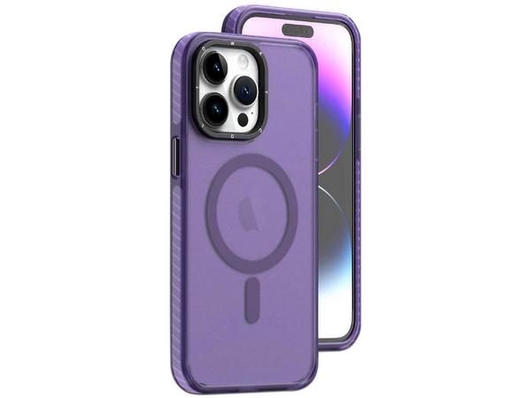 Funda protectora Tekku Matte Color para iPhone 15 Plus, Compatible con MagSafe, Color Violeta. - imagen 2