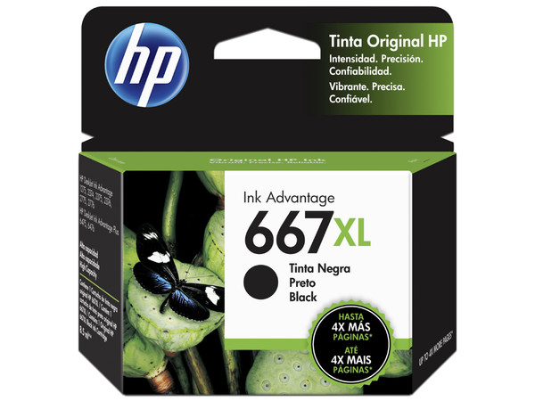 Cartucho de tinta HP 667XL, Negra Original (3YM81AL).
