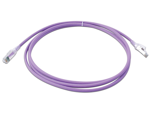 Cable de red SIEMON ZM6A-S07-08B, Patch Cord Z-MAX Cat6A S/FTP, CM/LS0H, 7ft, Color Violeta, Versión Bulk.