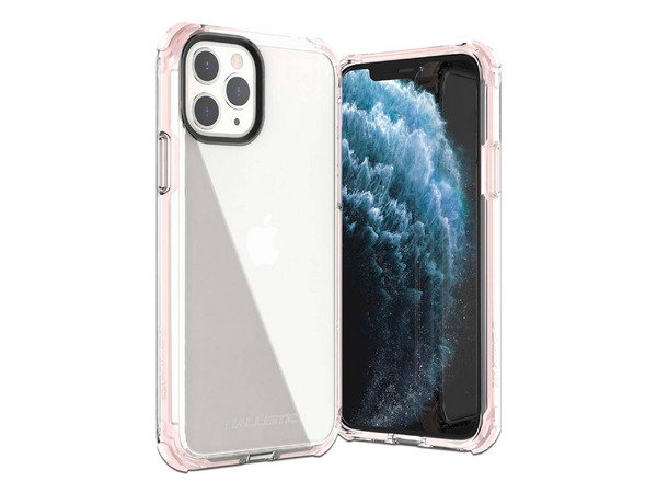 Funda Ballistic Bshock, para iPhone 11 PRO. Diseño Transparente Rosa.