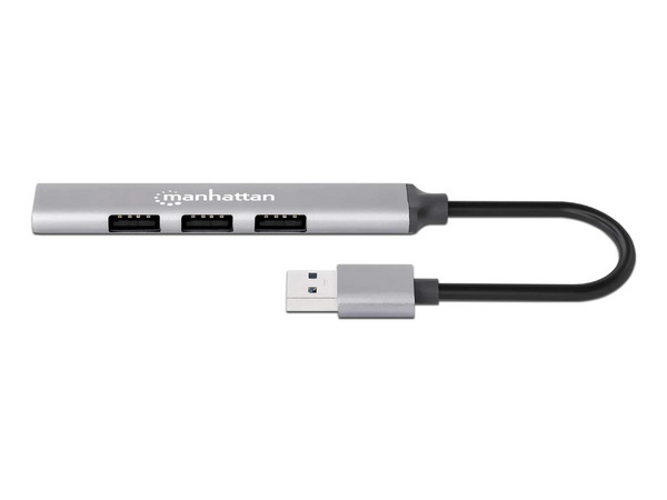 Hub Manhattan USB-A a 4 Puertos USB A, Color Gris. - imagen 2