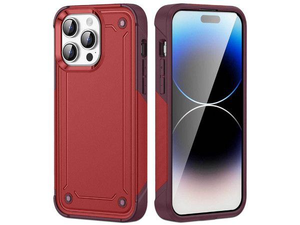 Funda protectora Tekku Tough Cover para iPhone 15 Pro Max, Color Rojo.