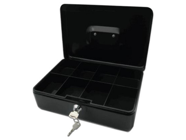 Cajón de dinero portátil grande Nextep NE-161, color negro.