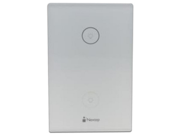 Interruptor Nextep NE-266D Smart de Luz, 2 Botones, Wi-Fi. Color Blanco.