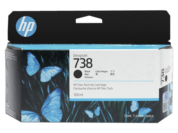 Cartucho de Tinta HP DesignJet 738 Negro (498N8A).
