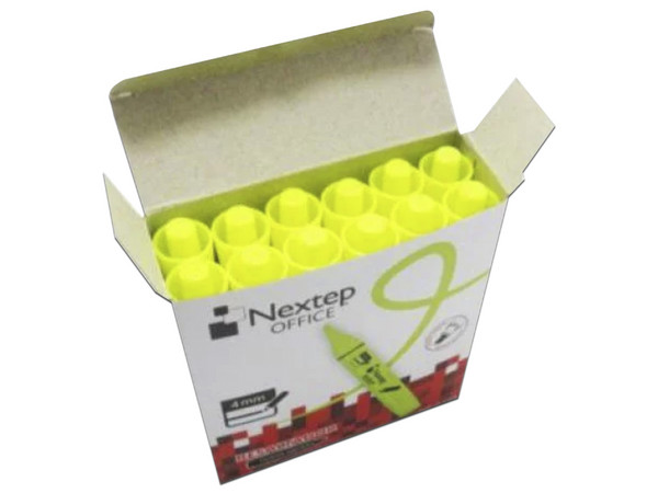 Paquete de Marcatextos Nextep NE-079A, 2 Cajas x 12 Piezas, Color Amarillo Fluorescente.