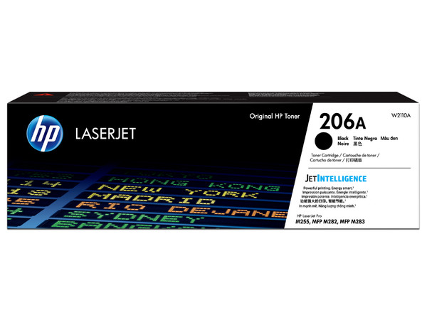 Cartucho de Tóner HP LaserJet 206A, Negro, Modelo: W2110A.