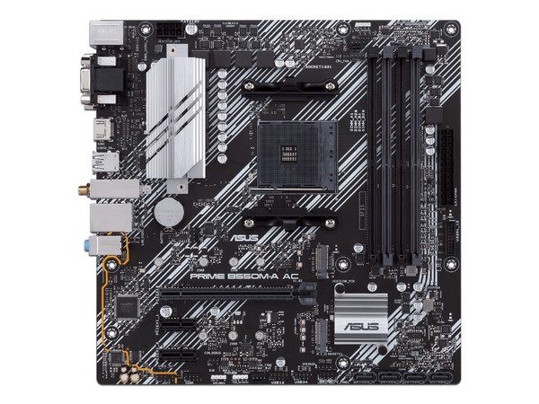 T. Madre ASUS PRIME B550M-A AC, Chipset AMD B550,Soporta: AMD Ryzen 3ra, 4ta y 5ta Generación, Socket AM4,Memoria: DDR4 4600/3866/2133 MHz, 128GB Max,Integrado: Audio HD, Red, Wi-Fi 5,USB 3.2, SATA 3.0, M.2,Micro-ATX, Ptos: 1xPCIE 4.0 x16. - imagen 2