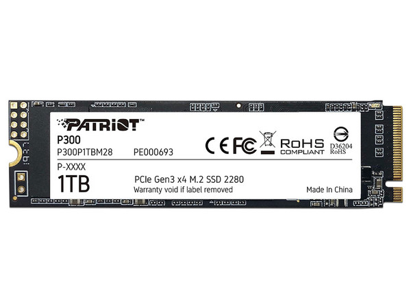 Unidad de Estado Sólido Patriot P300 de 1TB, M.2 PCIe NVMe 3.0..