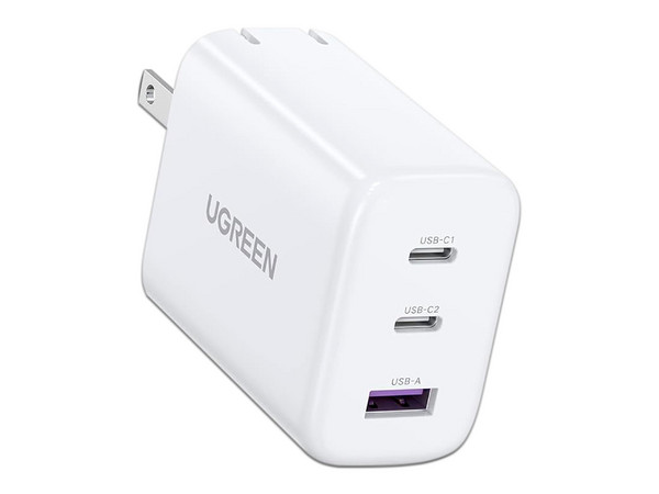 Cargador de Pared UGREEN, Universal USB-C, USB-A, 65W, Color Blanco.