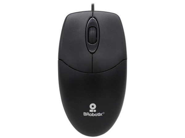Mouse óptico Brobotix 497202, USB, Color Negro.