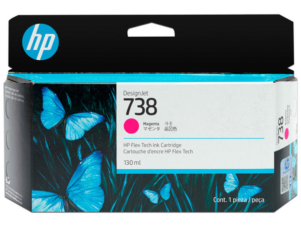 Cartucho de Tinta HP DesignJet 738 Magenta (498N6A).