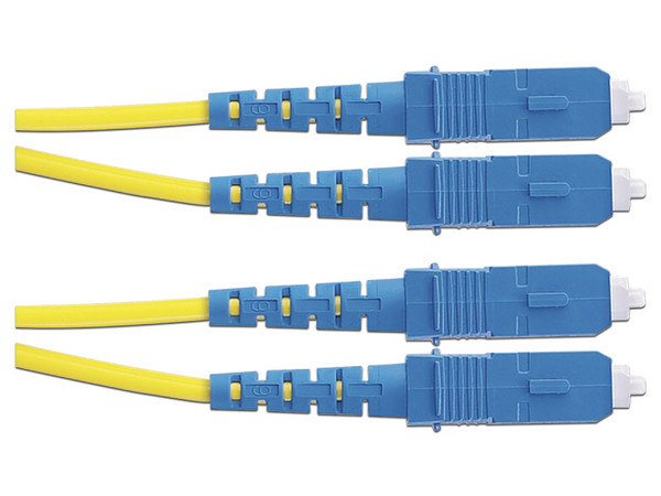 Jumper de Fibra Óptica PANDUIT F923RSNSNSNM002, Monomodo 9/125 OS2, SC-SC Dúplex, OFNR (Riser), Color Amarillo, 2m.