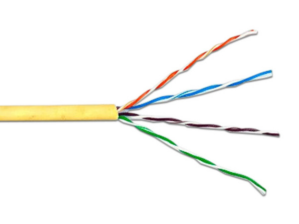 Bobina de Cable UTP Honeywell 6360-1102/1000 de 305 m, Cat6 Riser, Probado a 350 Mhz. Color Amarillo