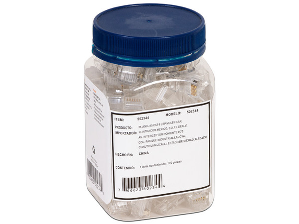 Plugs RJ-45, Cat6, UTP, bote con 100 piezas - imagen 2