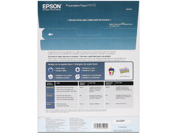 Papel Epson Matte, 8.5"x11", 720 DPI, 100 Hojas - imagen 2