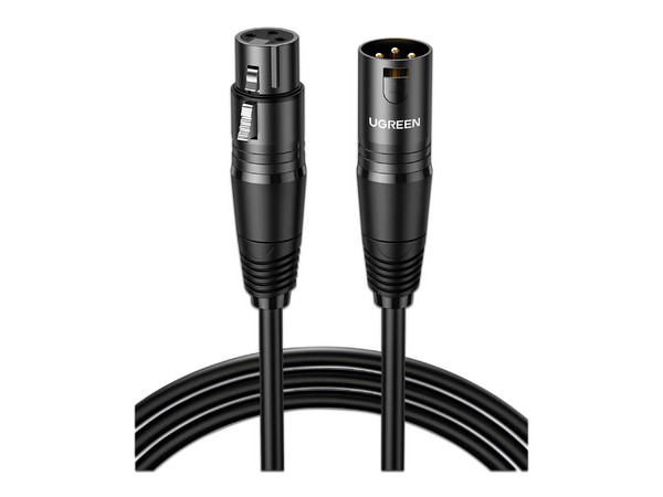 Cable para Micrófono UGREEN20716,  XLR Tipo Canon (M-H), 15m, Color Negro.