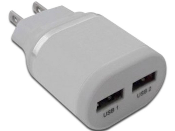 Cargador de pared Brobotix 161264B con 2 puertos USB.