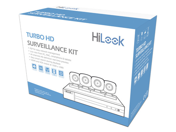 Kit de Videovigilancia Hilook HL24LQKITS-M(B), de 1 DVR DVR-204G-K1(S) de 4 Canales, 4 Cámaras Tipo Bullet THC-B120-MC, 2MP, Distancia IR de hasta 20m.
