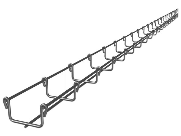 Charola tipo Malla Charofil MG-50-420EZ, 33/50 mm, Acabado Electro Zinc, hasta 26 cables Cat6, Tramo de 3m.