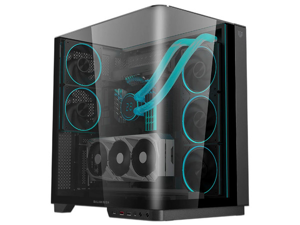 Gabinete Balam Rush Tank Expert Curve 7800, Mid-Tower, ATX, (No Incluye Fuente de Poder), Color Negro.