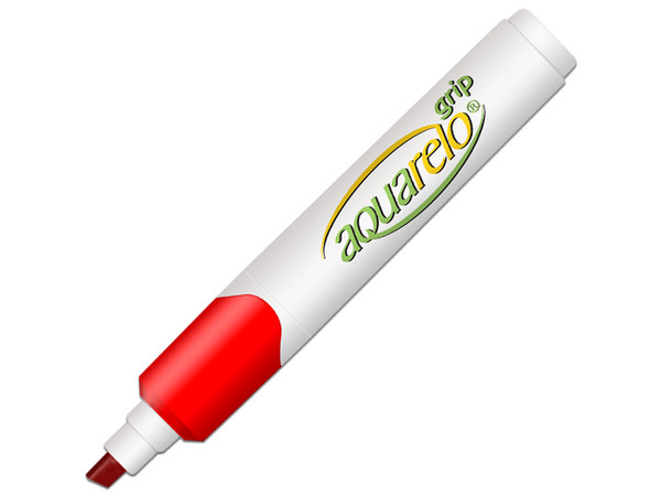 Marcador Azor Aquarelo Grip, Color Rojo, Caja con 12 Piezas.