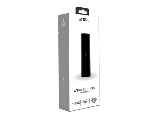 Gabinete Protector Acteck Armor Plus HC650 con Adaptador M.2 a USB 3.1, Color Negro. - imagen 2