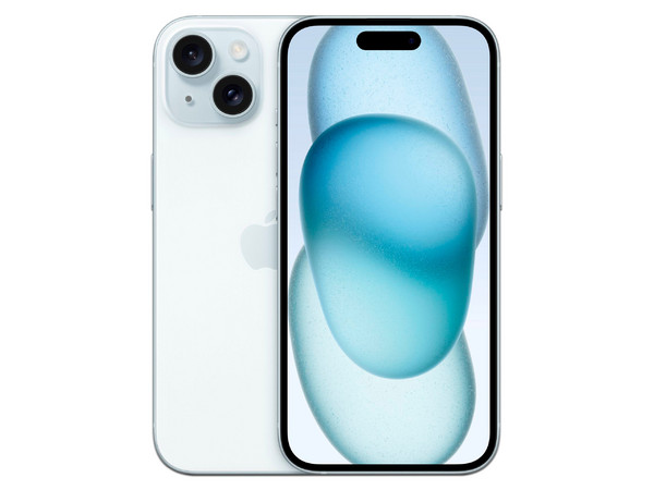 Smartphone Apple iPhone 15: Procesador Apple Chip A16 Bionic, Almacenamiento de 128GB, Pantalla Super Retina XDR de 6.1", Bluetooth 5.3, Wi-Fi, 5G, iOS, Color Azul.