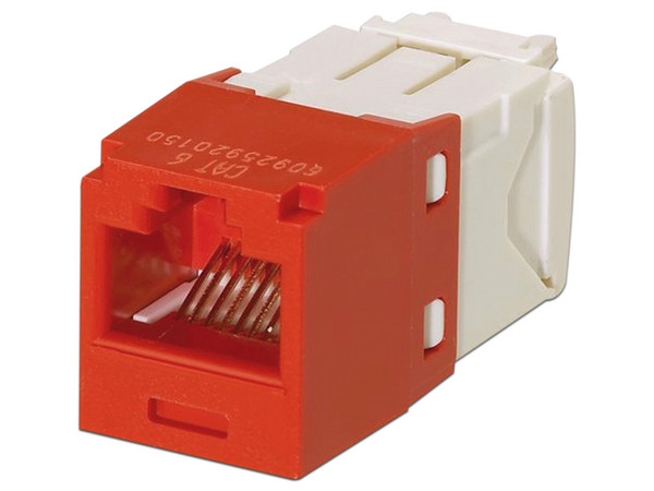 Conector Jack Panduit CJ688TGRD, RJ-45, Cat6. Color Rojo.