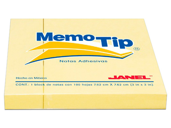 Notas Adhesivas Janel Memo Tip, 3" x 3", 100. Color Amarillo. - imagen 3