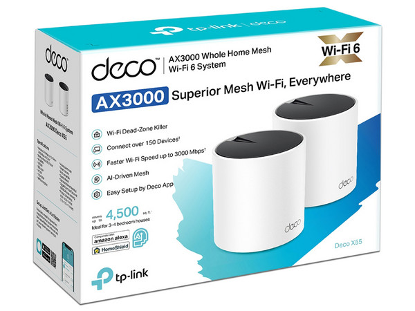 Sistema Wi-Fi en Malla TP-LINK DECO X55, de Doble banda 2.4GHz y 5GHz, Wireless AX (Wi-Fi 6), hasta 3000 Mbps. (2 Piezas) - imagen 3