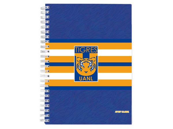 Cuaderno Profesional Dietrix First Class, Pasta Dura, Doble Anillo, 80 Hojas Raya, Club Tigres de la UANL Modelo UANL.