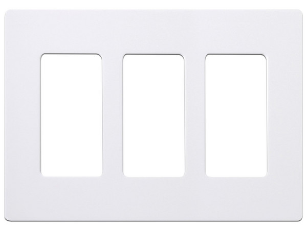 Placa de Pared Lutron CW-3-SS de 3 Espacios, Para atenuador, Switch o Control Remoto PICO, Color Blanco.