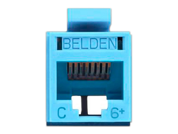 Conector Jack modular Belden RJ-45 Cat6 T568 A/B RV6MJKUTB-S1. Color Azul. - imagen 2