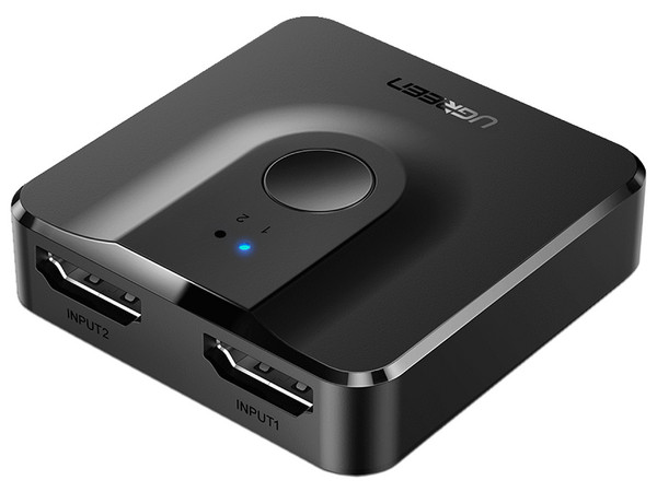 Switch Conmutador 4K Ugreen HDMI de 2 Puertos. Color Negro.