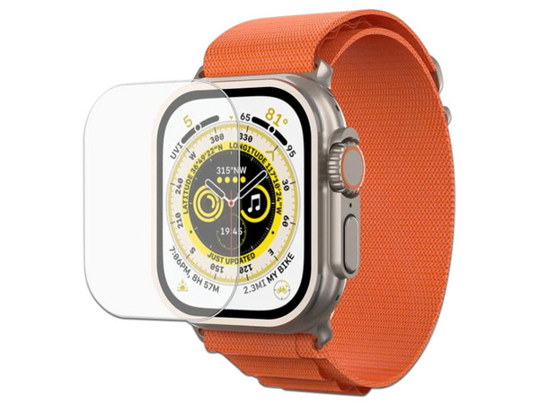 Mica Vidrio MYBAT para Apple Watch Ultra 49mm, Transparente, Vidrio Templado 9H, Nano Tecnología, Protección contra Fragmentación.