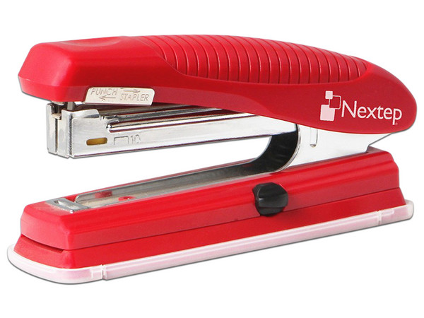 Engrapadora Nextep NE-105D, Media Tira, Color Rojo.