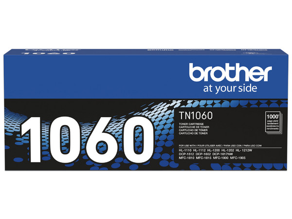 Tóner Brother TN1060 negro, compatible con HL1212W, rendimiento de 1,000 páginas.