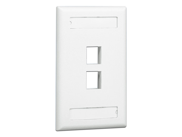 Placa frontal Panduit NK2FIWY de 2 puertos para pared. Color Blanco