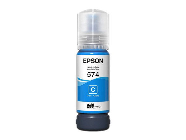 Botella de Tinta Epson T574, 70 ml, Color Cian.