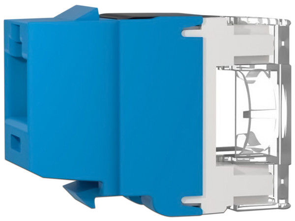 Conector Jack Estilo 110 (de Impacto), Tipo Keystone, Cat6A, de 8 posiciones y 8 cables, Color Azul. - imagen 3