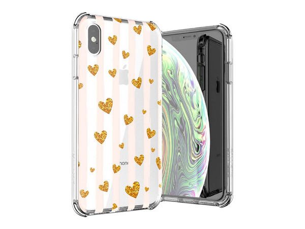 Funda BALLISTIC Jewel Mirage, diseño de Corazones para iPhone Xs/X, protector de uso rudo.