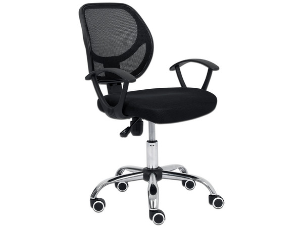 Silla de Oficina Nextep NE-650S reclinable con descansa brazos. Color Negro.