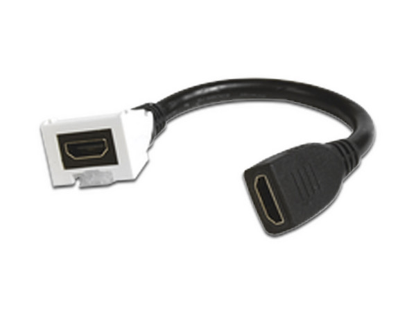 Adaptador HDMI SIEMON MX-HD2.0-02 con Pigtail Hembra-Hembra, 4K UHD, Compatible con Faceplates MAX Siemon de 2 salidas, Color Blanco.