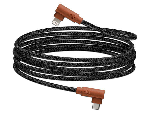 Cable de Datos Hune de USB-C a Lightning (M-M), Conector de 90 grados, 1.2m. Color Naranja. - imagen 2