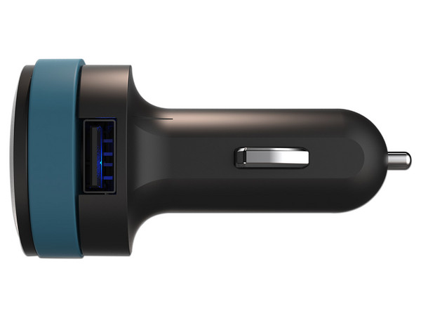 Cargador para auto Wild Flag, 1 cable USB Tipo-C retráctil a 3.4A y 1 puerto USB. Color Negro. - imagen 2